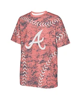 Outerstuff Big Boys and Girls Red Atlanta Braves Slide Score Bold T-Shirt