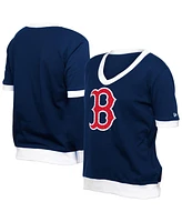 New Era Women's Navy Boston Red Sox Game Day Rhinestone V-Neck T-Shirt
