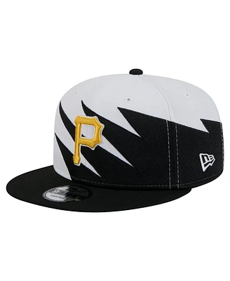 New Era Men's Black/White Pittsburgh Pirates Jagged 9FIFTY Snapback Hat