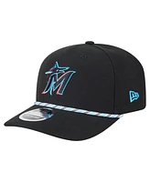 New Era Men's Black Miami Marlins Multi-Rope 9SEVENTY Stretch-Snap Hat