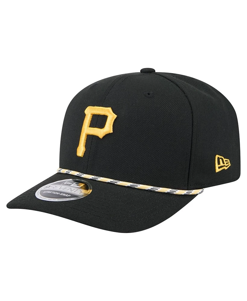 New Era Men's Black Pittsburgh Pirates Multi-Rope 9SEVENTY Stretch-Snap Hat