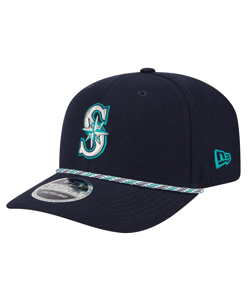 New Era Men's Navy Seattle Mariners Multi-Rope 9SEVENTY Stretch-Snap Hat