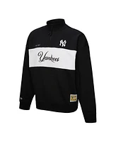 Mitchell & Ness Women's Black New York Yankees Quarter-Zip Pullover Top