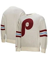 Mitchell & Ness Men's Cream Philadelphia Phillies Retro Pullover Sweater