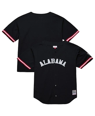 Mitchell & Ness Men's Black Alabama Crimson Tide On The Clock Full-Button Fashion Jersey