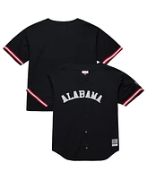 Mitchell & Ness Men's Black Alabama Crimson Tide On The Clock Full-Button Fashion Jersey