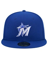 New Era Men's Royal Miami Marlins White Logo 59FIFTY Fitted Hat