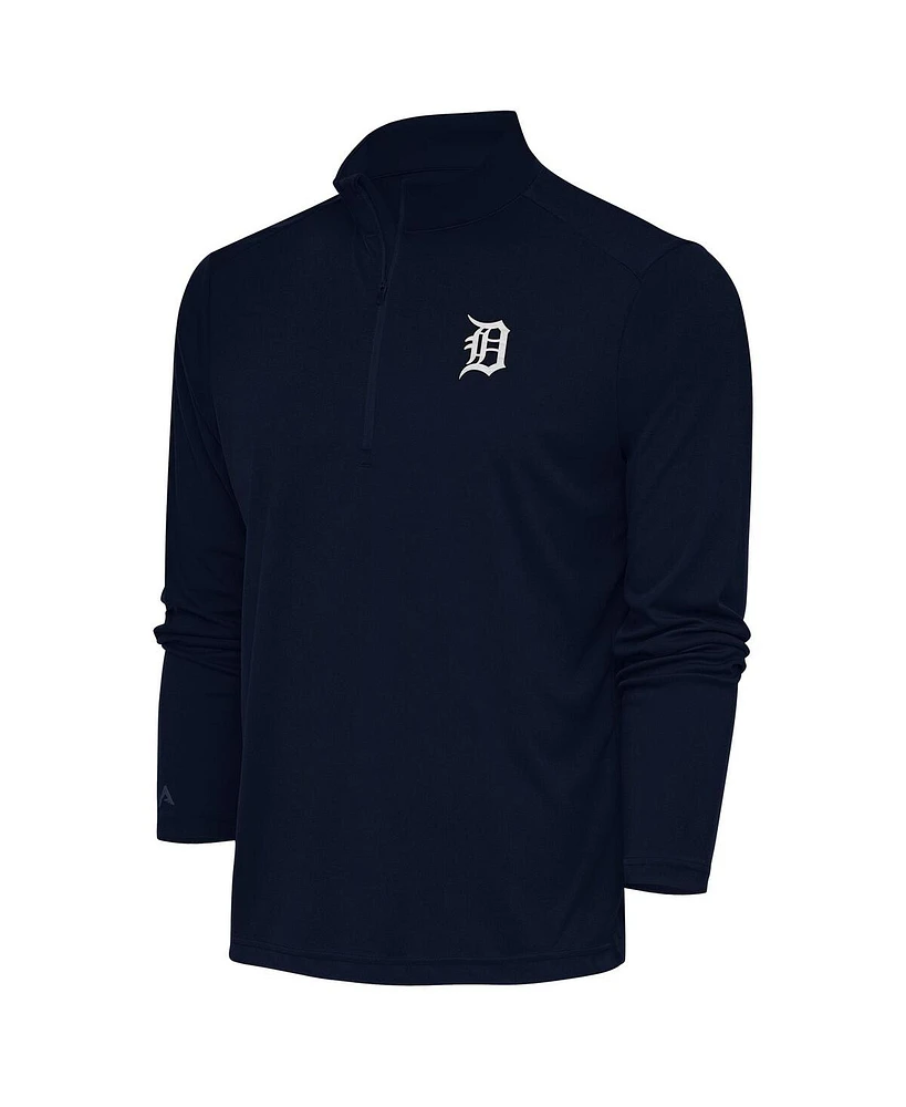 Antigua Men's Navy Detroit Tigers Metallic Tribute Quarter-Zip Top