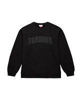 Mitchell & Ness Men's Black Fordham Rams Puff Print Fleece Pullover Sweatshirt