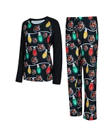 Concepts Sport Women's Cincinnati Bengals Garland Knit Raglan Long Sleeve T-Shirt and Pants Set