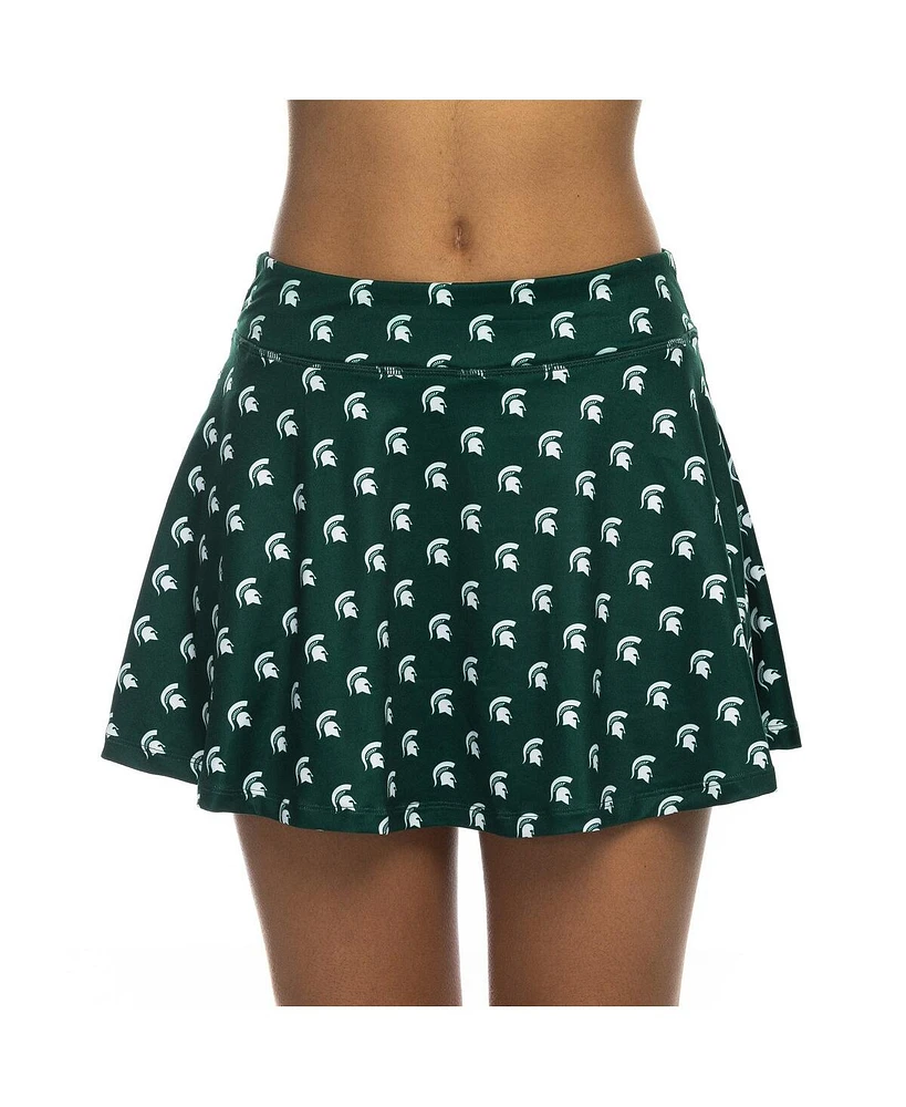ZooZatz Women's Green Michigan State Spartans All-Over Print Flowy Skort