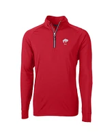 Cutter & Buck Men's Red Buffalo Bills Adapt Eco Knit Stretch Quarter-Zip Throwback Pullover Top