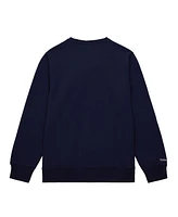 Mitchell & Ness Men's Navy Philadelphia 76ers Hardwood Classics Collegiate Fleece Pullover Sweatshirt