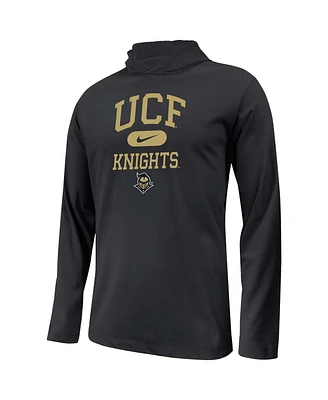 Nike Big Boys and Girls Black Ucf Knights Stacked Logo Hoodie Long Sleeve T-Shirt
