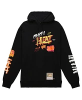 Mitchell & Ness Men's Black Miami Heat Hardwood Classics Slap Sticker Pullover Hoodie