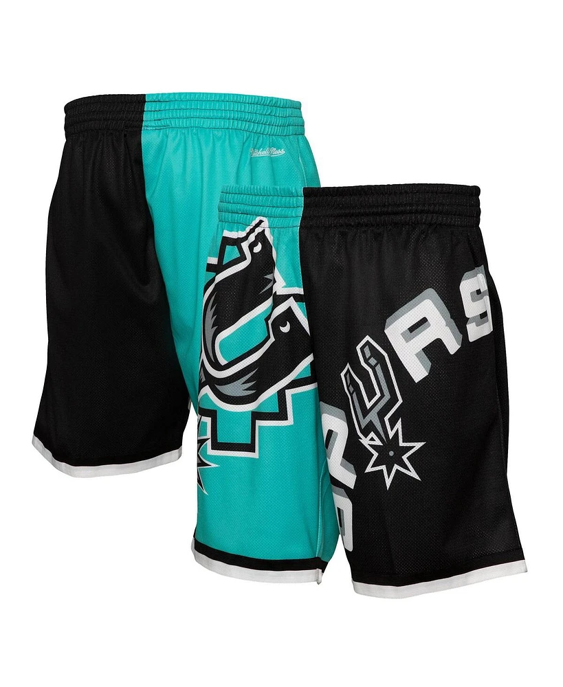 Mitchell & Ness Men's Teal San Antonio Spurs Big Face 5.0 Fashion Shorts