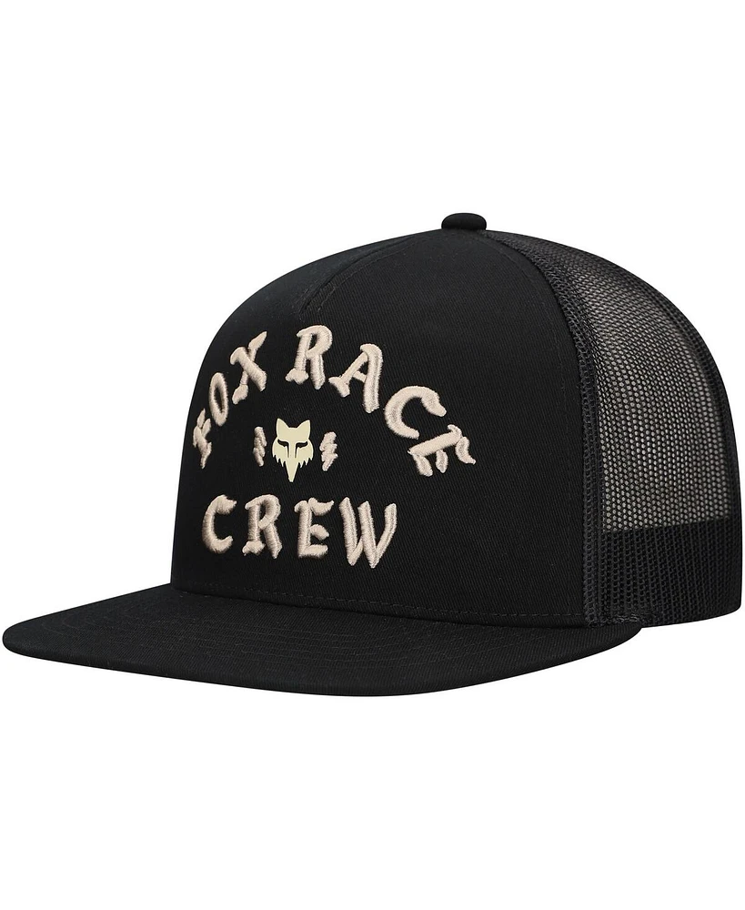 Fox Men's Black Fox Racing Race Crew Trucker Snapback Hat
