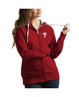 Antigua Women's Red Philadelphia Phillies Victory Full-Zip Hoodie