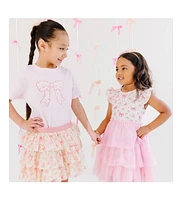 Sweet Wink Baby Girls Ditsy Floral Bow Patch Short Sleeve T-Shirt