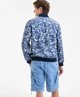 Sun + Stone Men's Floral Print Zip-Front Bomber Jacket, Exclusively at Macy's
