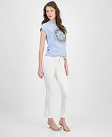 Guess Women's Cotton 4G Hotfix Short-Sleeve Crewneck Tee