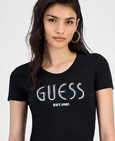 Guess Women's Short-Sleeve Crewneck Logo Tee