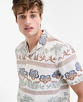 Sun + Stone Men's Ace Short Sleeve Printed Button-Front Camp Shirt, Exclusively at Macy's