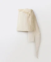 Mango Women's Short Chiffon Combined Dress