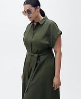 Mango Women's Linen and Lyocell-Blend Shirt Dress