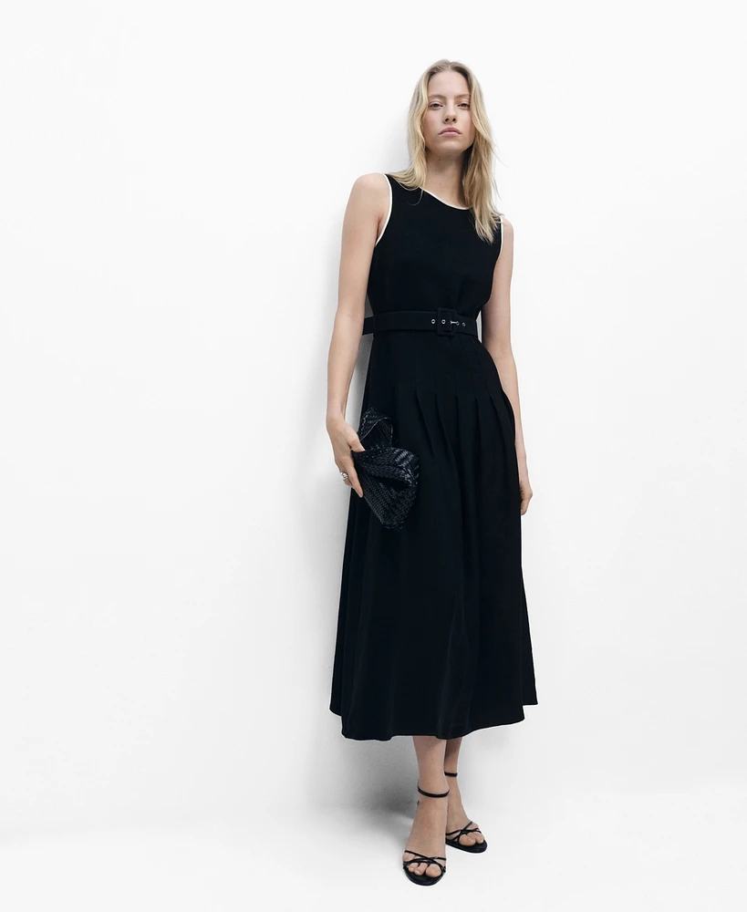 Mango Women's Flared Midi Dress