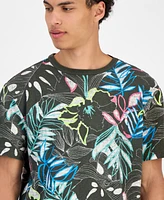 Sun + Stone Men's Domenica Short Sleeve Tropical Print Crewneck T-Shirt, Exclusive at Macy's