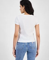 Guess Women's Cotton Boots Bling Baby Crewneck Tee