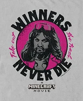 Fifth Sun Men's Minecraft Movie Winners Never Die Short Sleeve T-Shirt