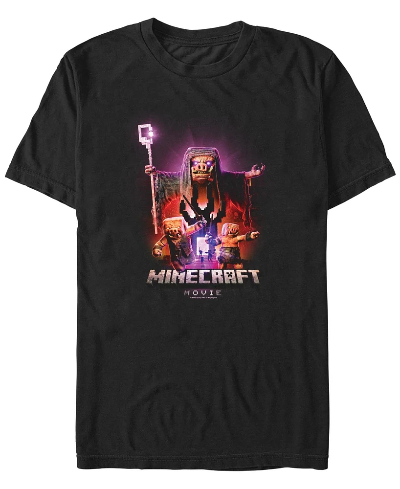 Fifth Sun Men's Minecraft Movie Piglings Portal Short Sleeve T-Shirt