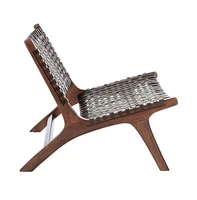 Luna Leather Woven Accent Chair