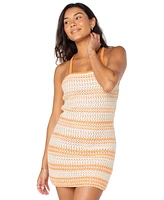 Roxy Juniors' Tiki Time Striped Crochet Mini Dress