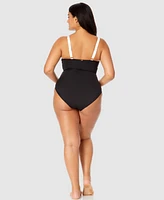 Anne Cole Plus Mesh-Trim One-Piece Swimsuit