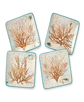Certified International Escape to the Sea Canape 4-Pc. Plates, Service For 4