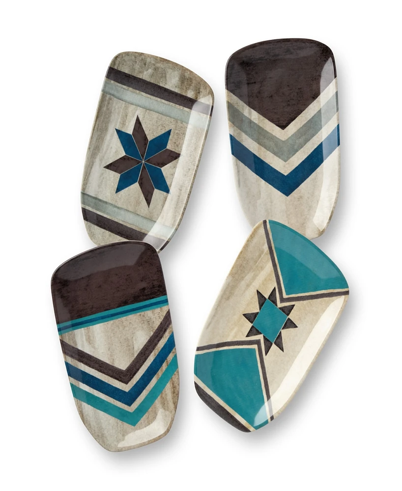 Certified International Wake At The Lake 3-d Oar 4-Pc. Canape Plates, Service For 4