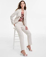 Kasper Womens Seamed Jacket Cowlneck Top Slim Leg Pants
