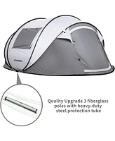 EchoSmile Camping Instant Tent, 4 Person Pop Up Water Resistant Dome Easy Setup for Hiking and Outdoor, Portable Tent with Carry B