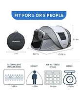 EchoSmile Camping Instant Tent, 6 Person Pop Up Tent, Water Resistant Dome Tent, Easy Setup for Camping Hiking and Outdoor, Portable Tent with Carry B
