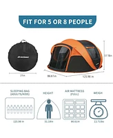 EchoSmile Camping Instant Tent, 6 Person Pop Up Tent, Water Resistant Dome Tent, Easy Setup for Camping Hiking and Outdoor, Portable Tent with Carry B