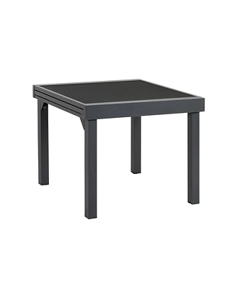 35" Square Metal Extendable Outdoor Side Table