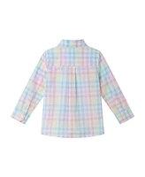 Andy & Evan Little Boys Toddler/Child Bright Pastel Multi Check Buttondown Shirt