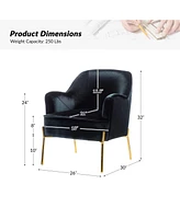 Barbara Wooden Arm Chair with Metal Legs