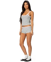 Edikted Women's Sofi Striped Ribbed Shorts