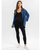 Pietro Brunelli Maternity 3/4 Sleeve Chambray-look Viscose Erica Blouse