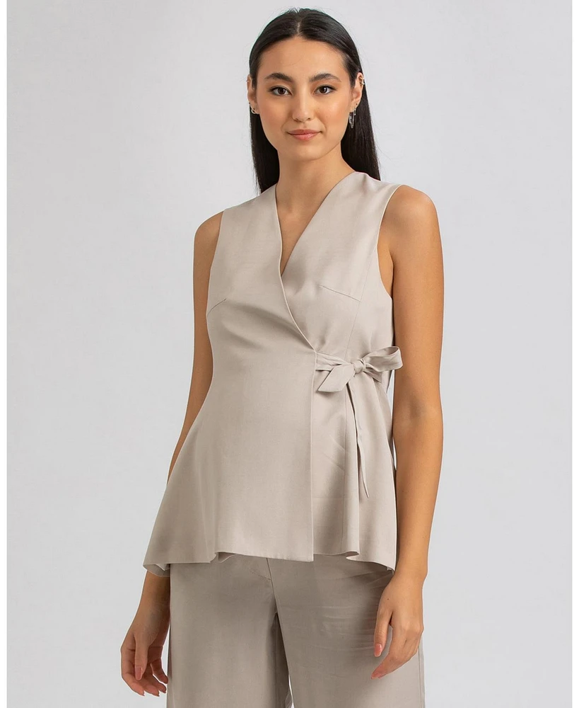 Pietro Brunelli Maternity Bow String Closure Tailored Darcy Vest