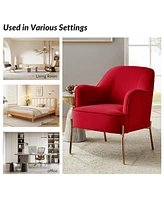 Barbara Wooden Arm Chair with Metal Legs